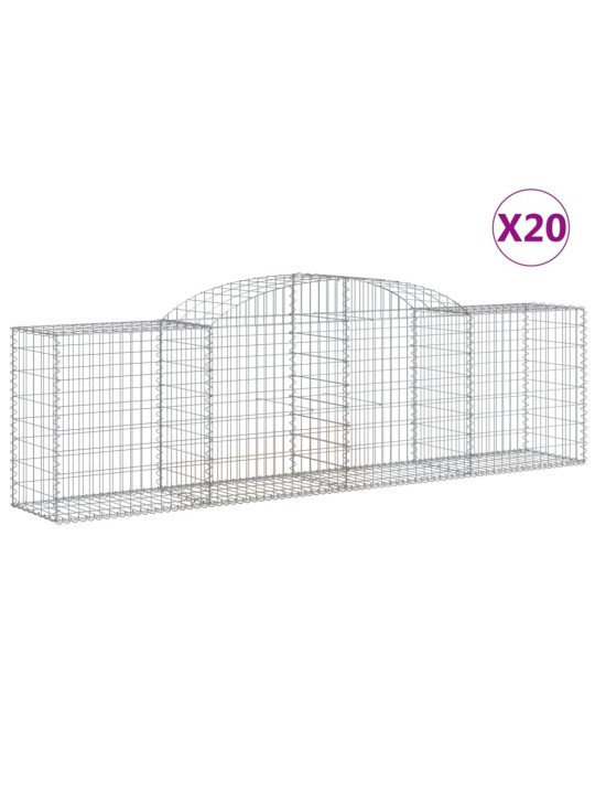 Klenuté gabionové koše 20ks 300x50x80/100 cm pozinkované železo