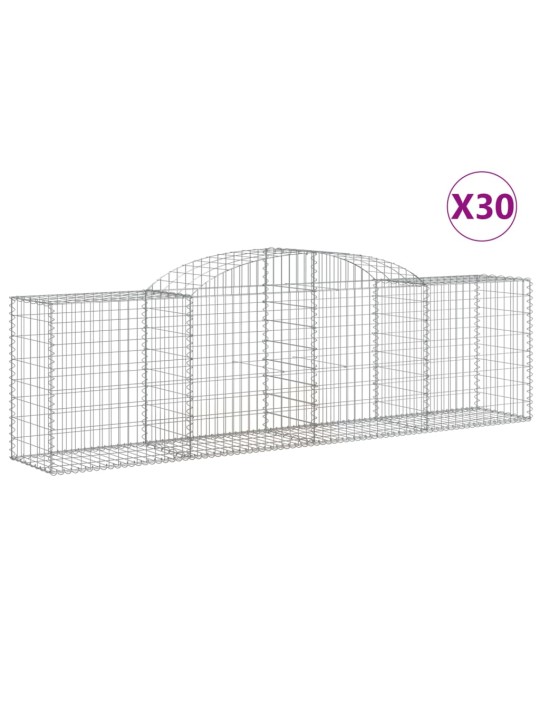 Klenuté gabionové koše 30ks 300x50x80/100 cm pozinkované železo