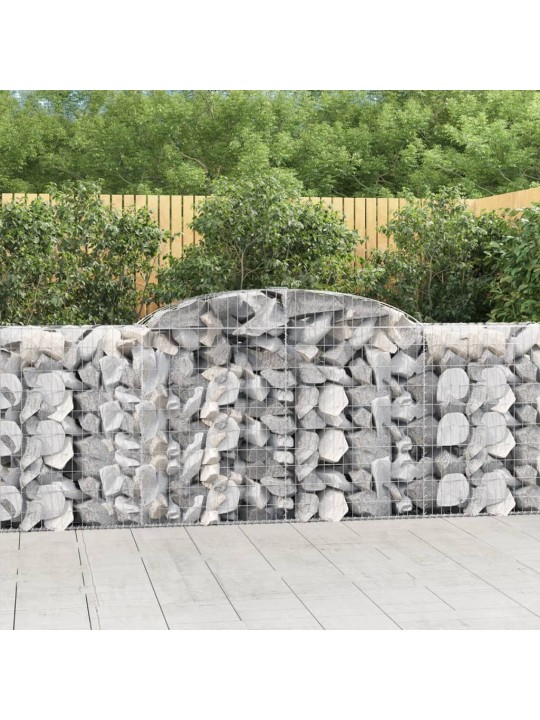 Klenuté gabionové koše 2 ks 300x50x100/120cm pozinkované železo