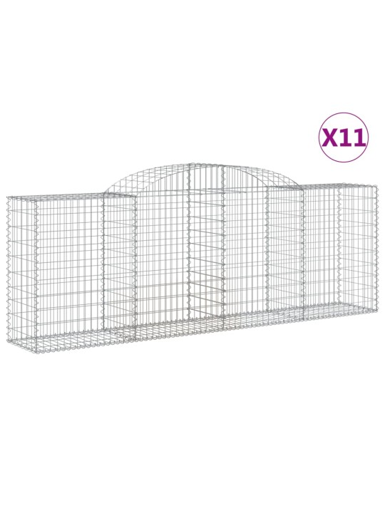 Klenuté gabionové koše 11ks 300x50x100/120cm pozinkované železo