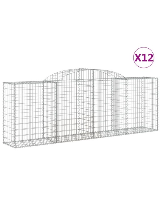 Klenuté gabionové koše 12ks 300x50x100/120cm pozinkované železo