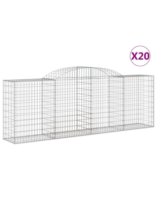 Klenuté gabionové koše 20ks 300x50x100/120cm pozinkované železo