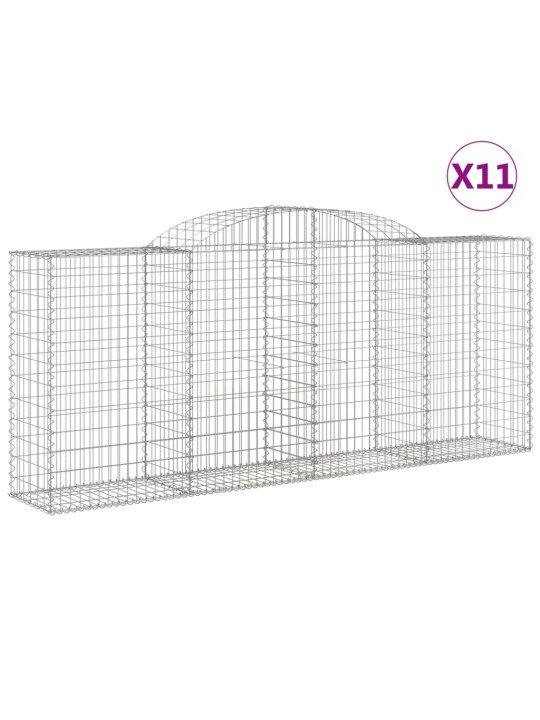 Klenuté gabionové koše 11ks 300x50x120/140cm pozinkované železo