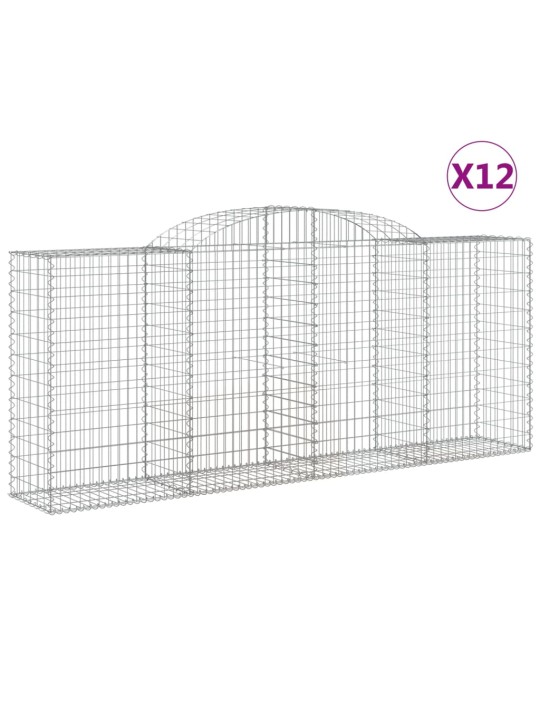 Klenuté gabionové koše 12ks 300x50x120/140cm pozinkované železo