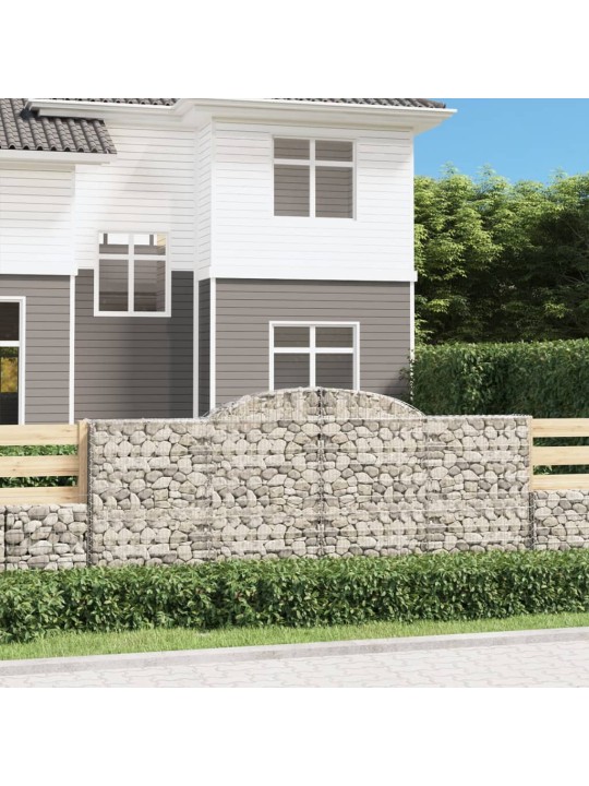 Klenuté gabionové koše 17ks 300x50x120/140cm pozinkované železo