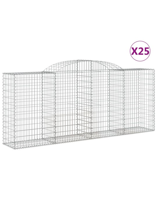 Klenuté gabionové koše 25ks 300x50x120/140cm pozinkované železo