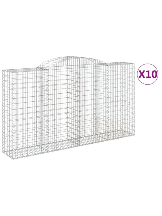 Klenuté gabionové koše 10ks 300x50x160/180cm pozinkované železo