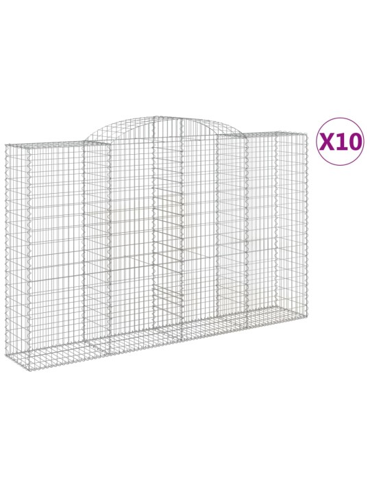 Klenuté gabionové koše 10ks 300x50x180/200cm pozinkované železo