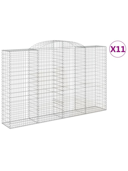 Klenuté gabionové koše 11ks 300x50x180/200cm pozinkované železo