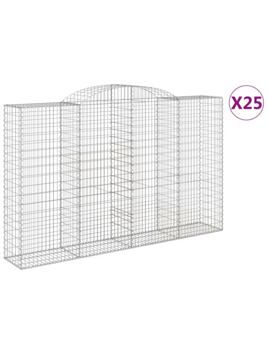 Klenuté gabionové koše 25ks 300x50x180/200cm pozinkované železo