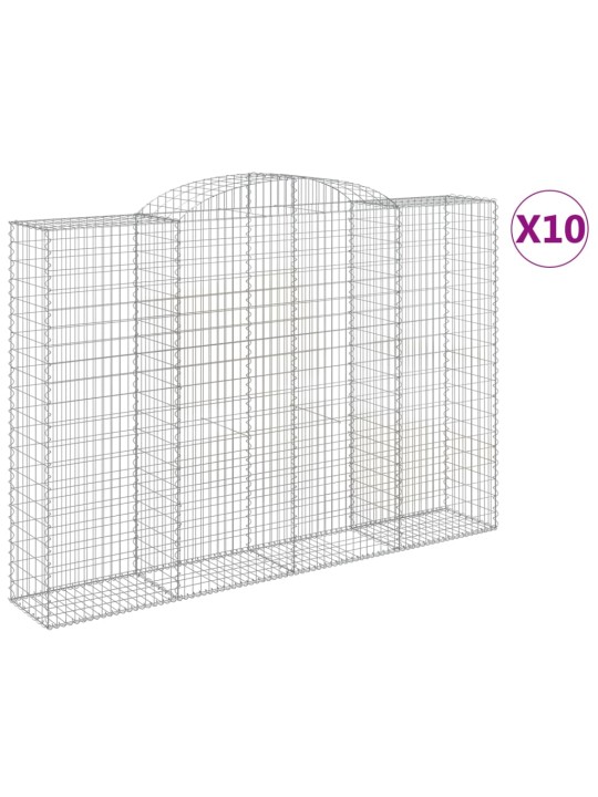 Klenuté gabionové koše 10ks 300x50x200/220cm pozinkované železo