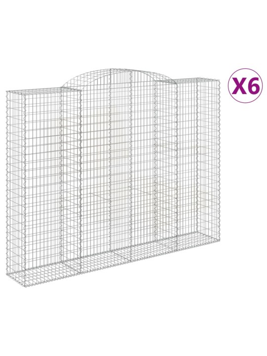 Klenuté gabionové koše 6 ks 300x50x220/240cm pozinkované železo