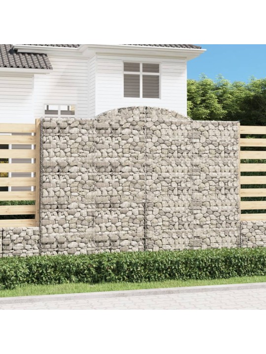 Klenuté gabionové koše 13ks 300x50x220/240cm pozinkované železo