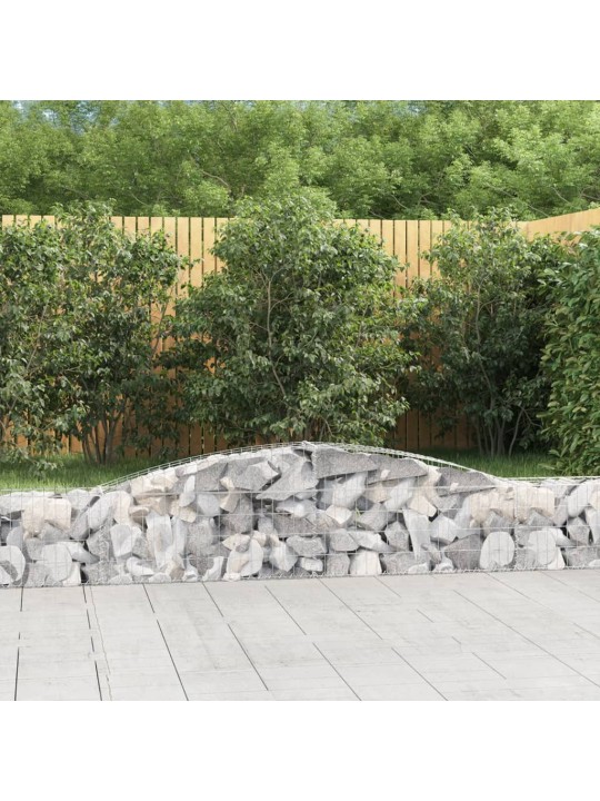 Klenuté gabionové koše 7 ks 400x30x40/60 cm pozinkované železo