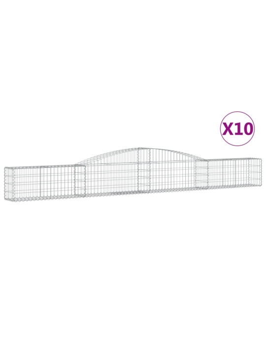 Klenuté gabionové koše 10 ks 400x30x40/60 cm pozinkované železo