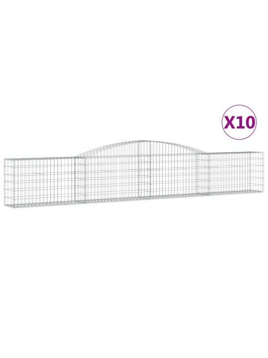 Klenuté gabionové koše 10 ks 400x30x60/80 cm pozinkované železo