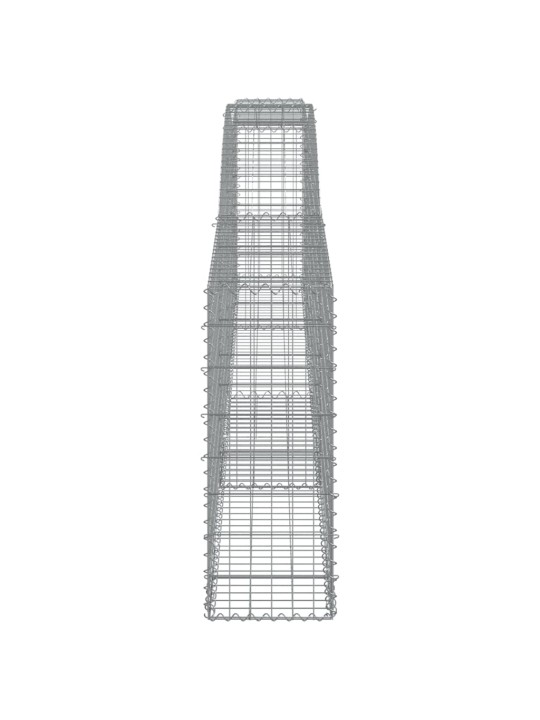 Klenuté gabionové koše 4 ks 400x30x80/100 cm pozinkované železo