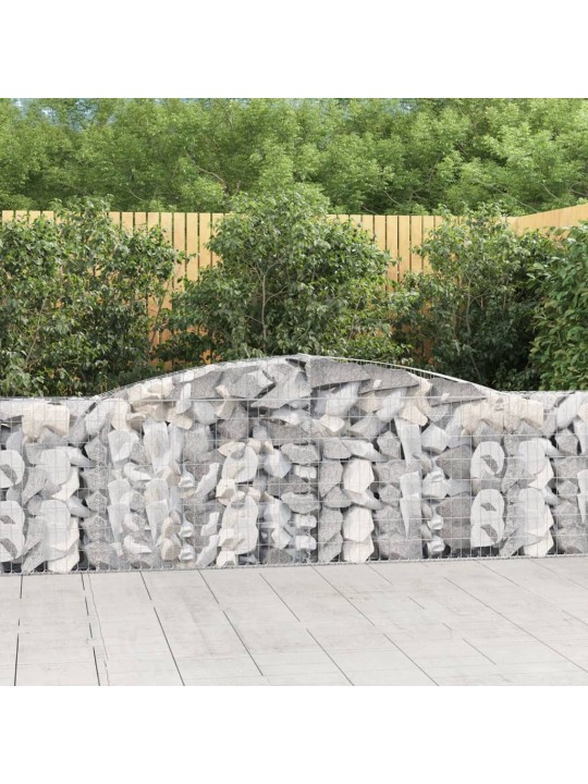 Klenuté gabionové koše 15ks 400x30x80/100 cm pozinkované železo