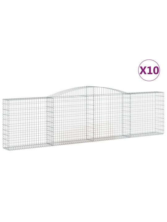 Klenuté gabionové koše 10ks 400x30x100/120cm pozinkované železo