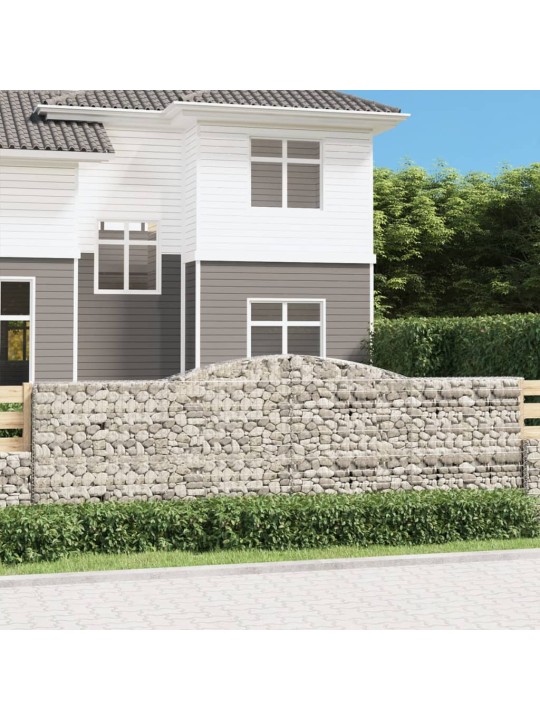 Klenuté gabionové koše 15ks 400x30x120/140cm pozinkované železo