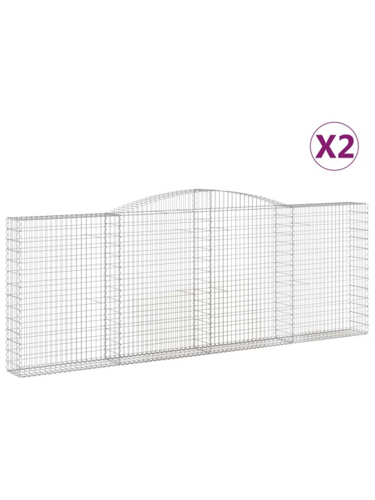 Klenuté gabionové koše 2 ks 400x30x140/160cm pozinkované železo