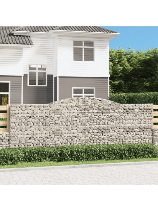 Klenuté gabionové koše 8 ks 400x30x140/160cm pozinkované železo