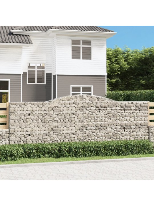 Klenuté gabionové koše 10ks 400x30x140/160cm pozinkované železo