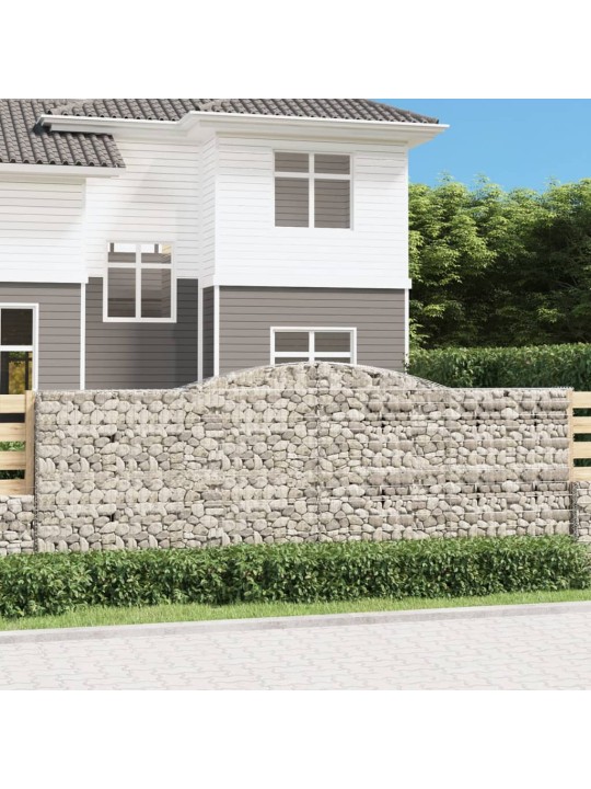Klenuté gabionové koše 15ks 400x30x140/160cm pozinkované železo