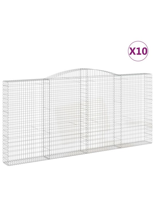 Klenuté gabionové koše 10ks 400x30x180/200cm pozinkované železo