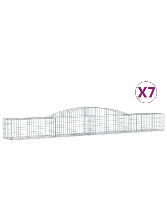 Klenuté gabionové koše 7 ks 400x50x40/60 cm pozinkované železo