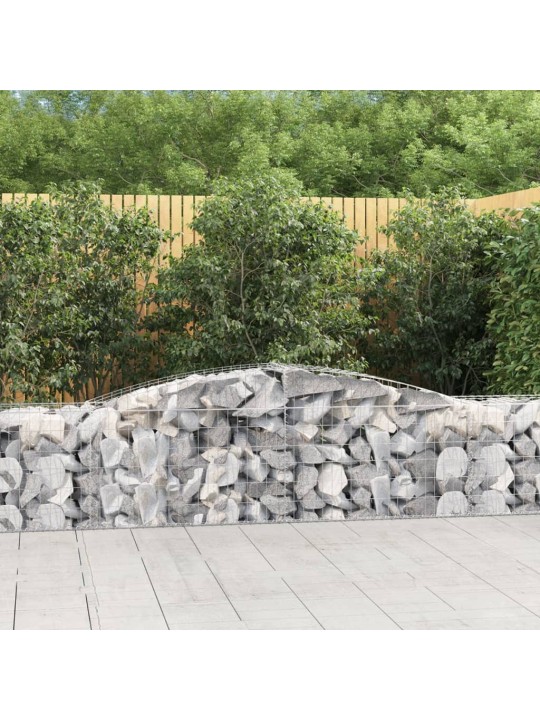 Klenuté gabionové koše 15 ks 400x50x60/80 cm pozinkované železo