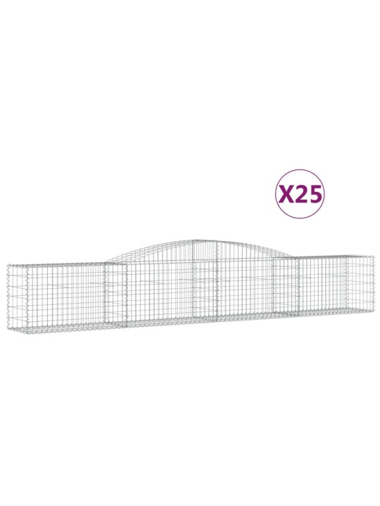 Klenuté gabionové koše 25 ks 400x50x60/80 cm pozinkované železo
