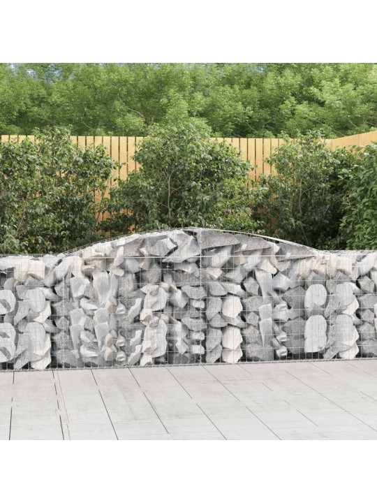 Klenuté gabionové koše 4 ks 400x50x80/100 cm pozinkované železo