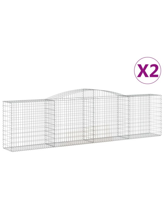 Klenuté gabionové koše 2 ks 400x50x100/120cm pozinkované železo