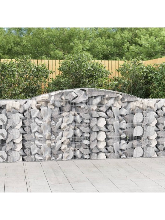 Klenuté gabionové koše 4 ks 400x50x100/120cm pozinkované železo