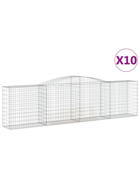 Klenuté gabionové koše 10ks 400x50x100/120cm pozinkované železo