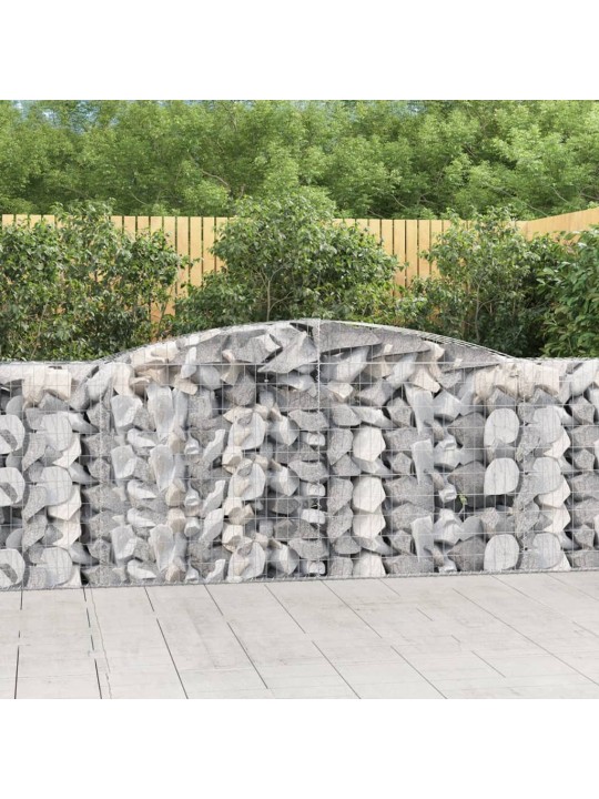 Klenuté gabionové koše 15ks 400x50x100/120cm pozinkované železo