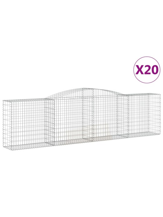 Klenuté gabionové koše 20ks 400x50x100/120cm pozinkované železo