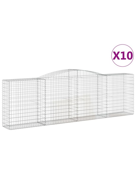 Klenuté gabionové koše 10ks 400x50x120/140cm pozinkované železo