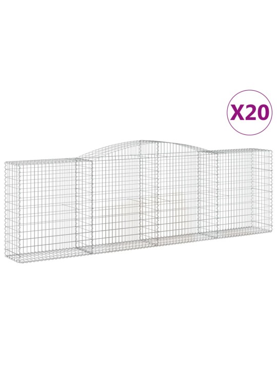 Klenuté gabionové koše 20ks 400x50x120/140cm pozinkované železo