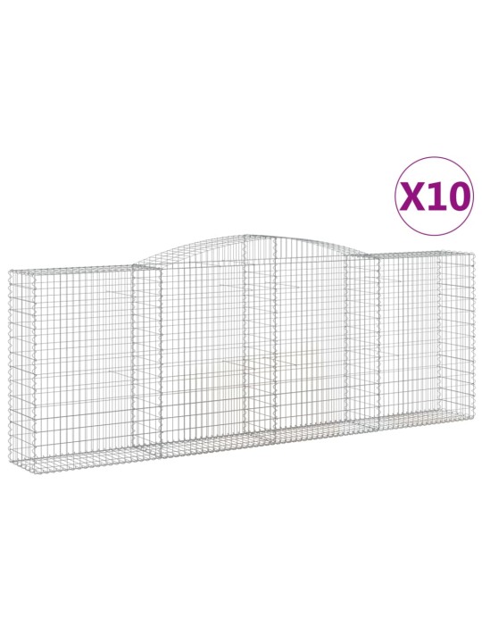 Klenuté gabionové koše 10ks 400x50x140/160cm pozinkované železo