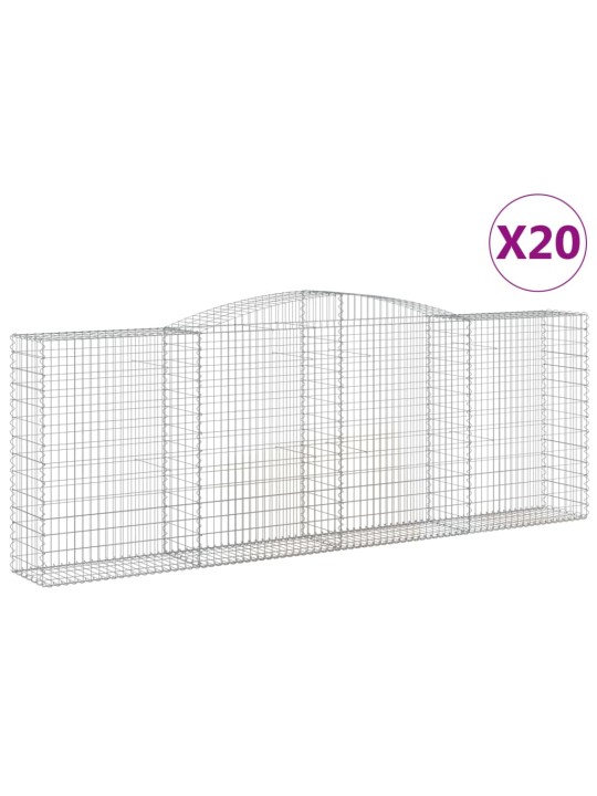 Klenuté gabionové koše 20ks 400x50x140/160cm pozinkované železo