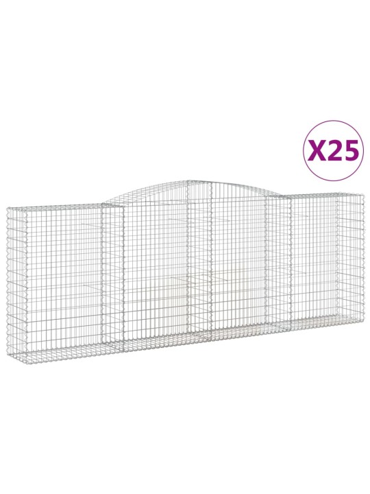 Klenuté gabionové koše 25ks 400x50x140/160cm pozinkované železo