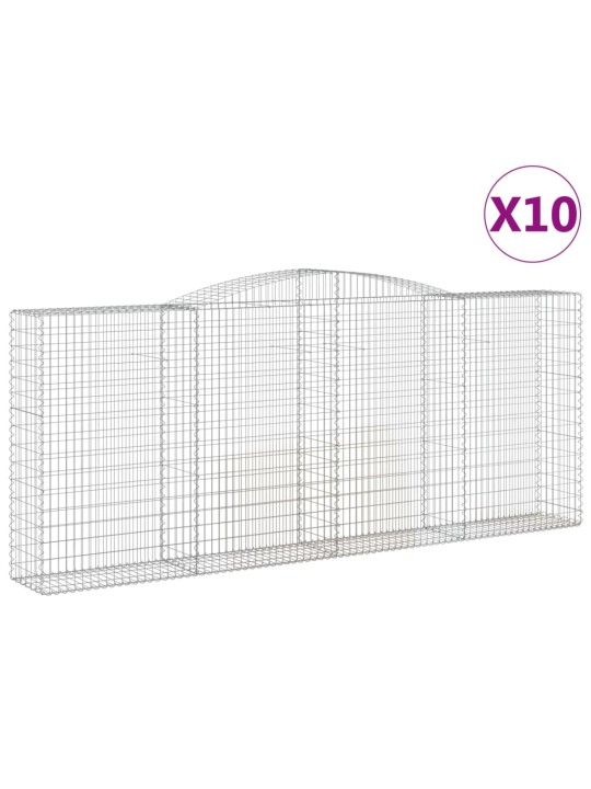 Klenuté gabionové koše 10ks 400x50x160/180cm pozinkované železo