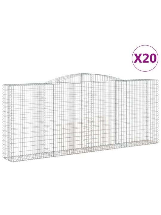 Klenuté gabionové koše 20ks 400x50x160/180cm pozinkované železo