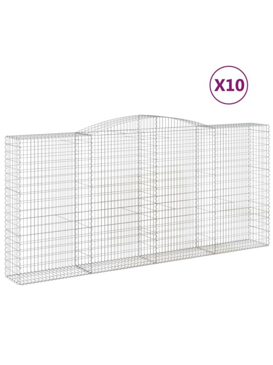 Klenuté gabionové koše 10ks 400x50x180/200cm pozinkované železo
