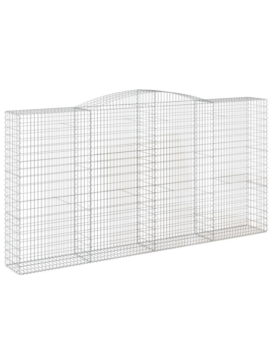 Klenuté gabionové koše 4 ks 400x50x200/220cm pozinkované železo