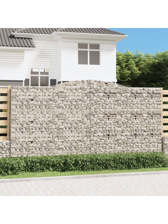 Klenuté gabionové koše 15ks 400x50x200/220cm pozinkované železo