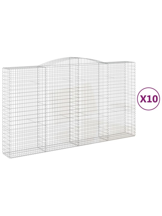 Klenuté gabionové koše 10ks 400x50x220/240cm pozinkované železo