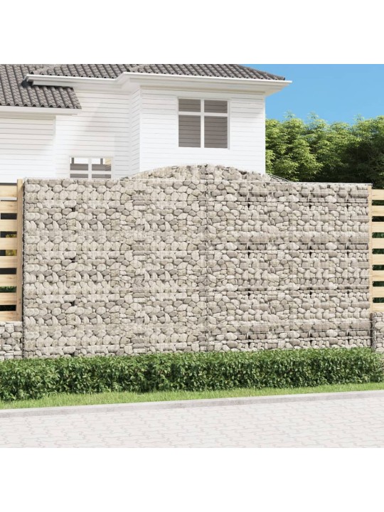 Klenuté gabionové koše 15ks 400x50x220/240cm pozinkované železo
